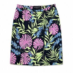 Averardo Bessi Skirt Women's Size Large Black Floral Tropical Italy Print